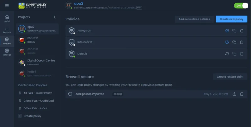 Zenarmor analytics dashboard